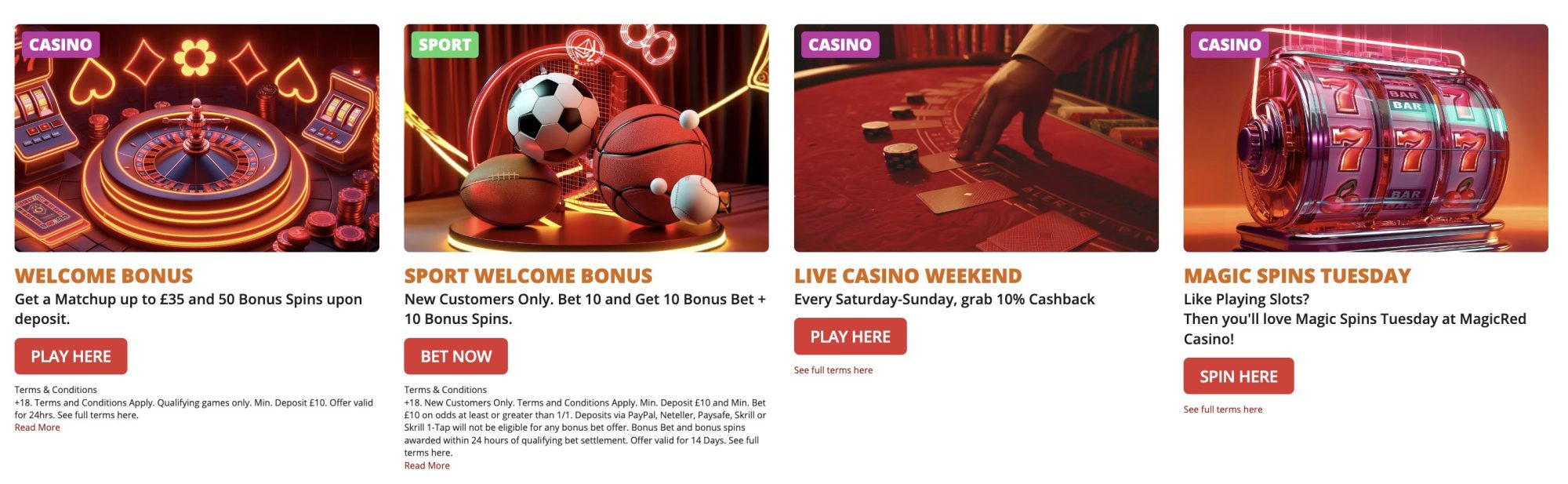 MagicRed casino welcome bonus 