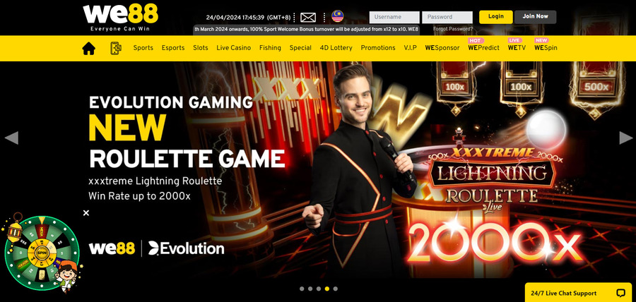 Partnering with Evolution, We88 regularly refreshes its live casino game selection with thrilling new titles.
