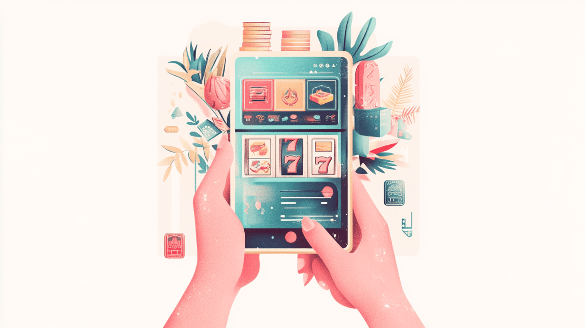 mobile user playing online slot games on their smartphone