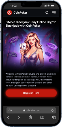 CoinPoker screenshot of offer for best online blackjack casinos page