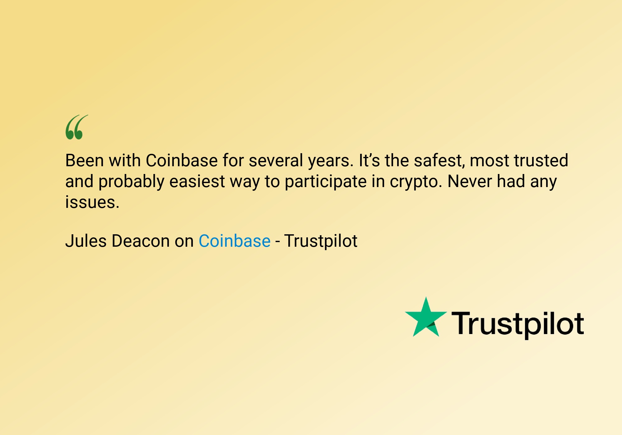 jules deacon on coinbase trustpilot