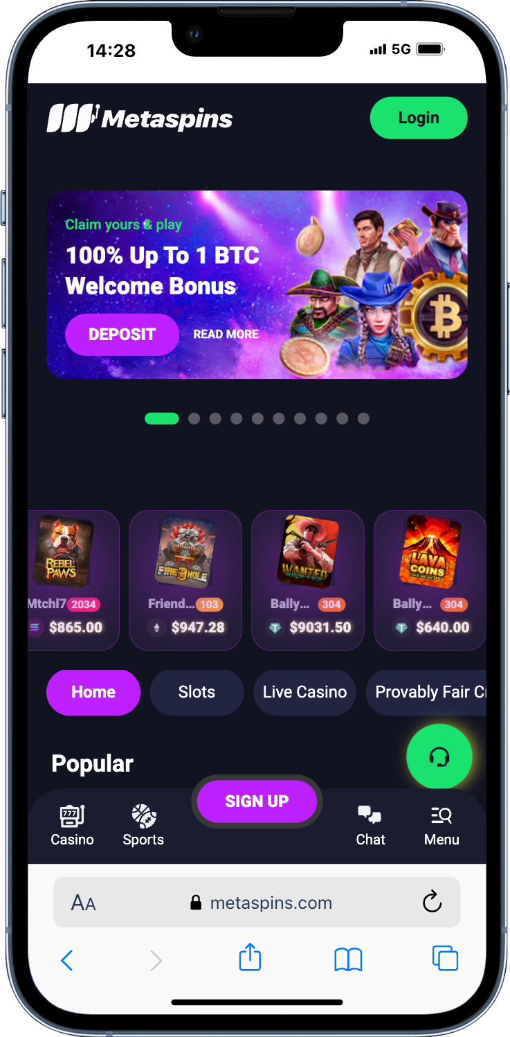 Metaspins - best Aviator game casino for mobile