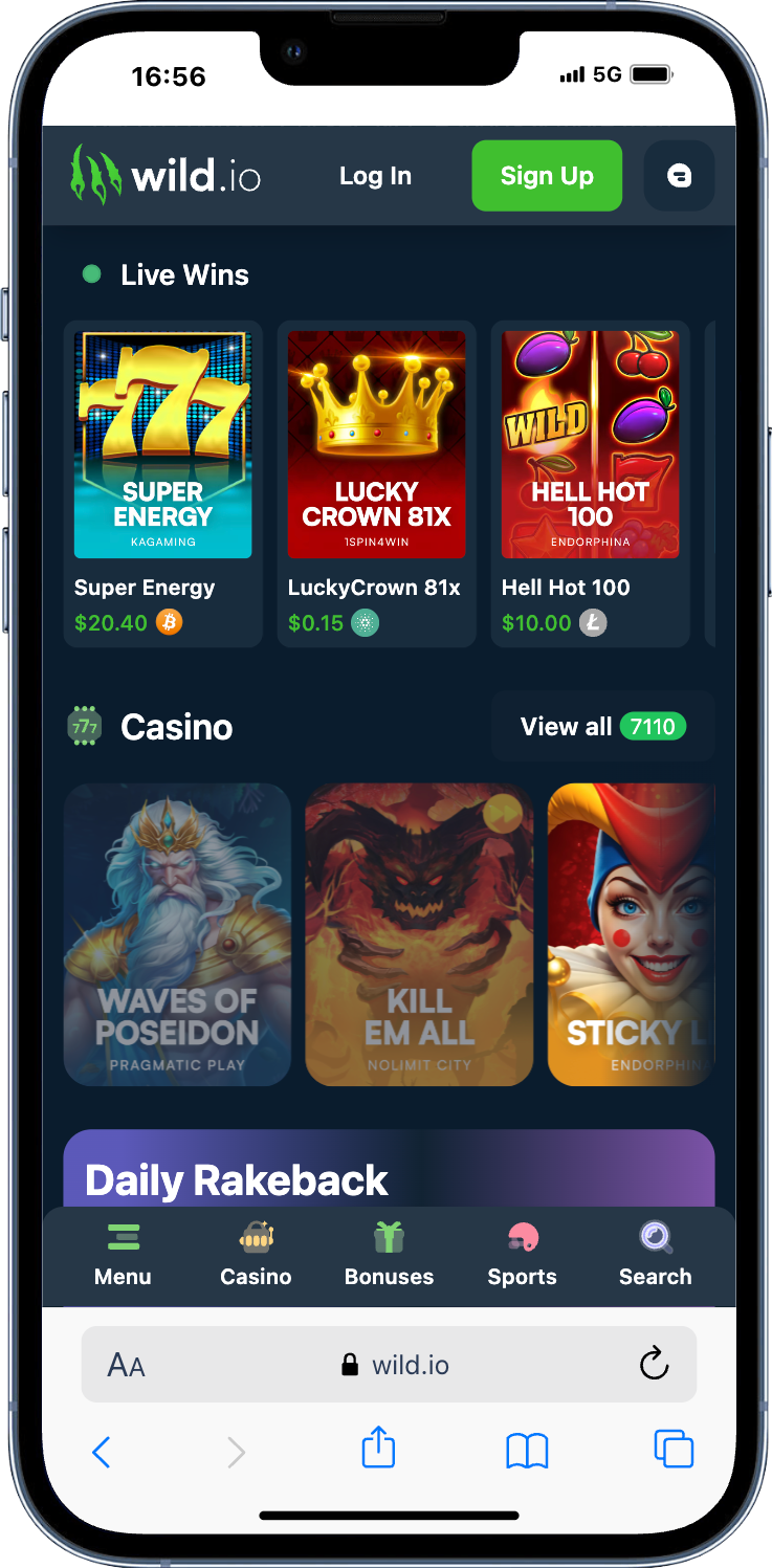 Wild.io online casino bonus
