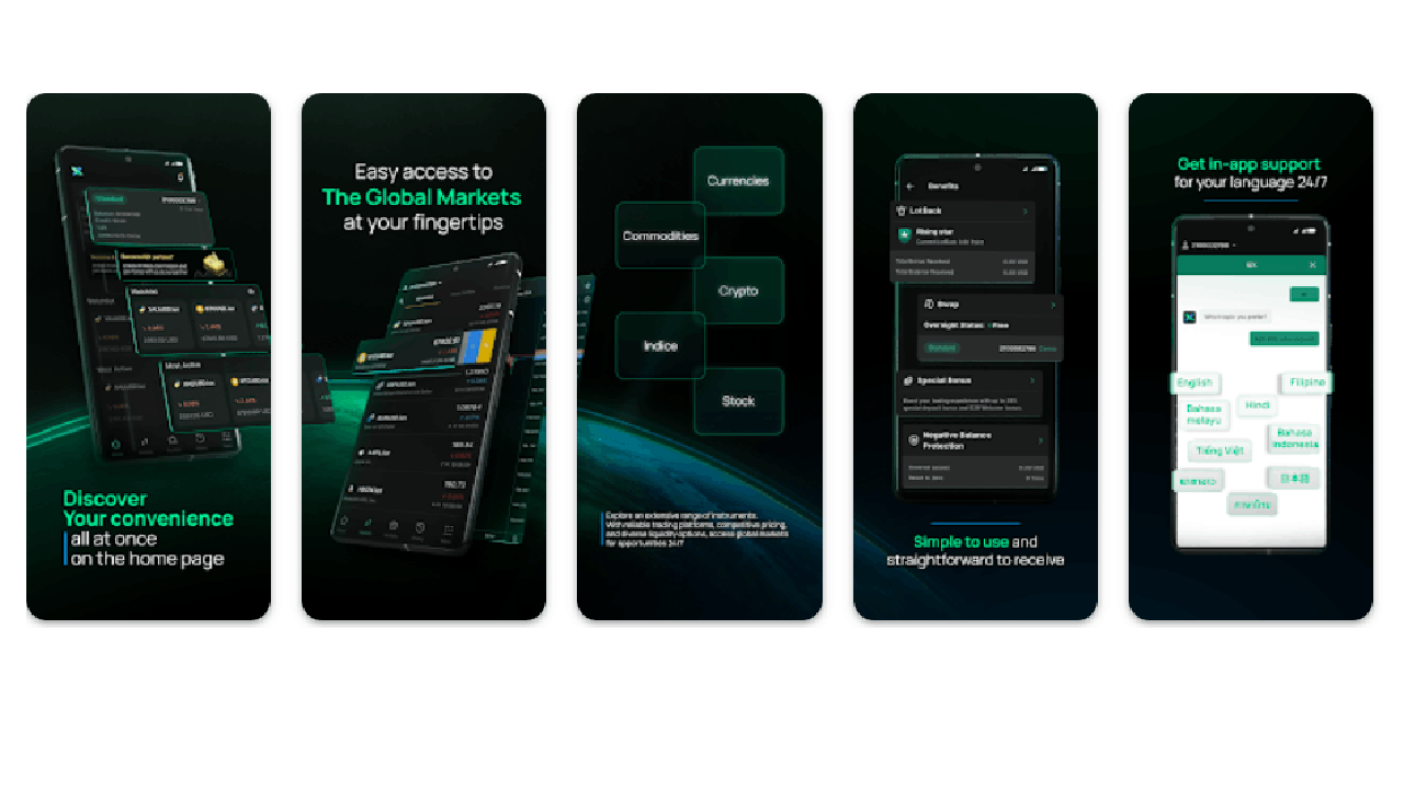 Screenshot showing IUX UK Trading App Features