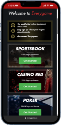 Everygame hompage for virginia online casinos page