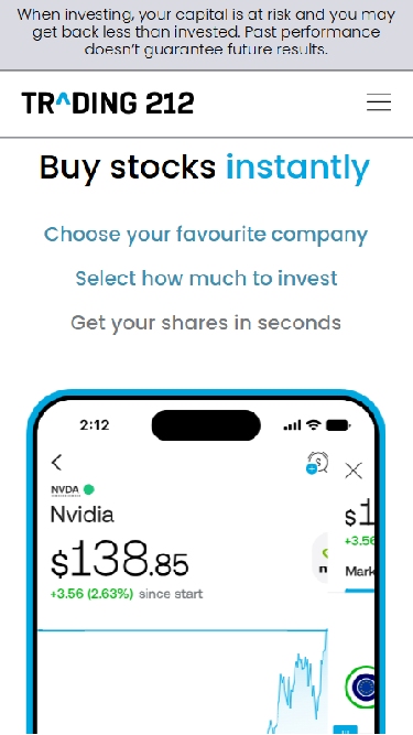 Trading 212 fractional share investing offer