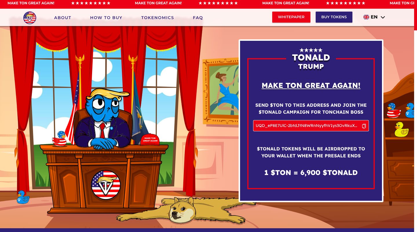 Tonald Token Home Page