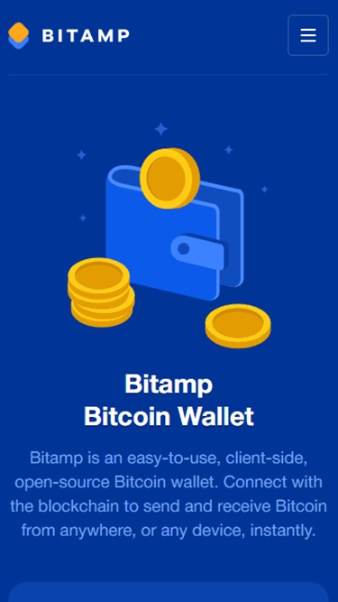 Bitamp Wallet mobile view