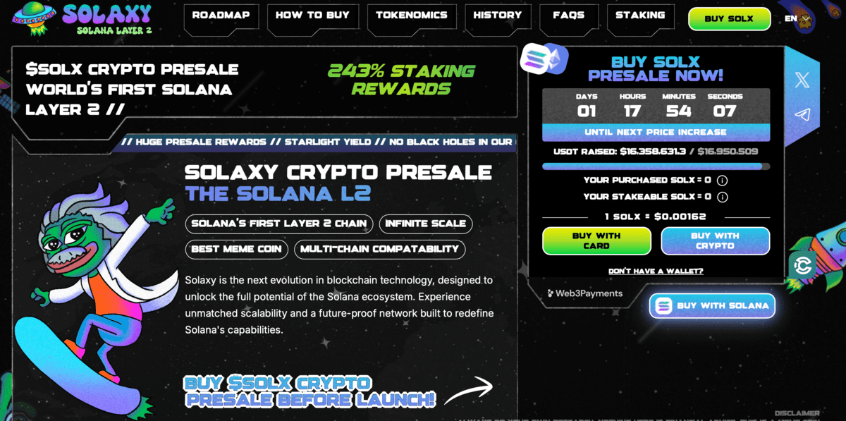 Solaxy presale homepage