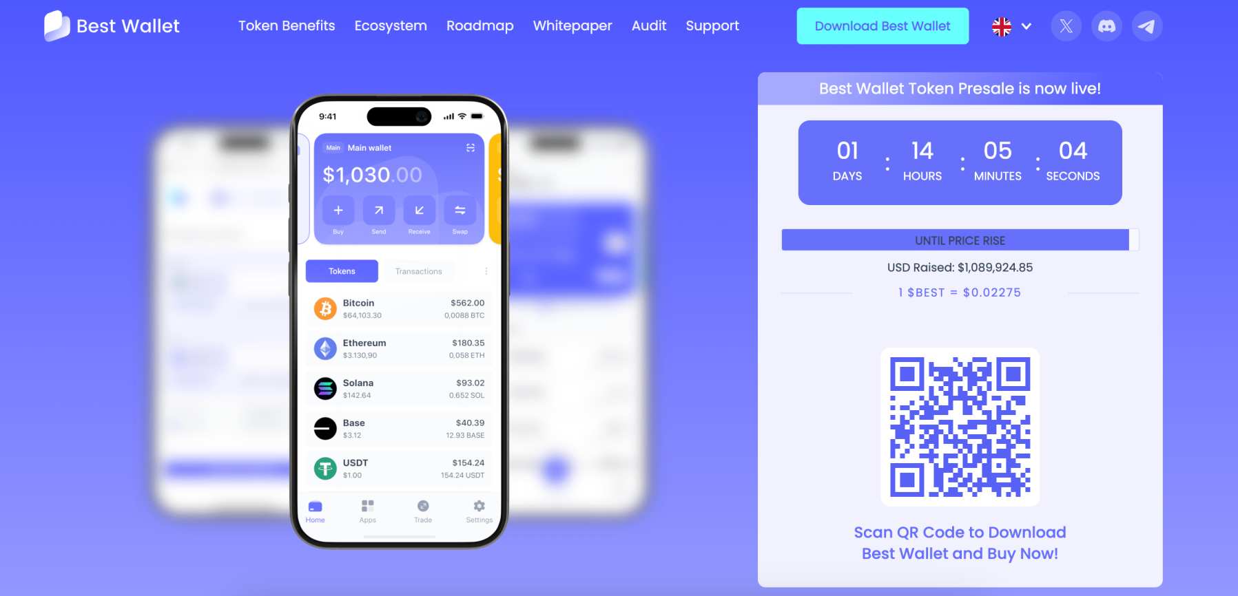 Best Wallet presale dashboard
