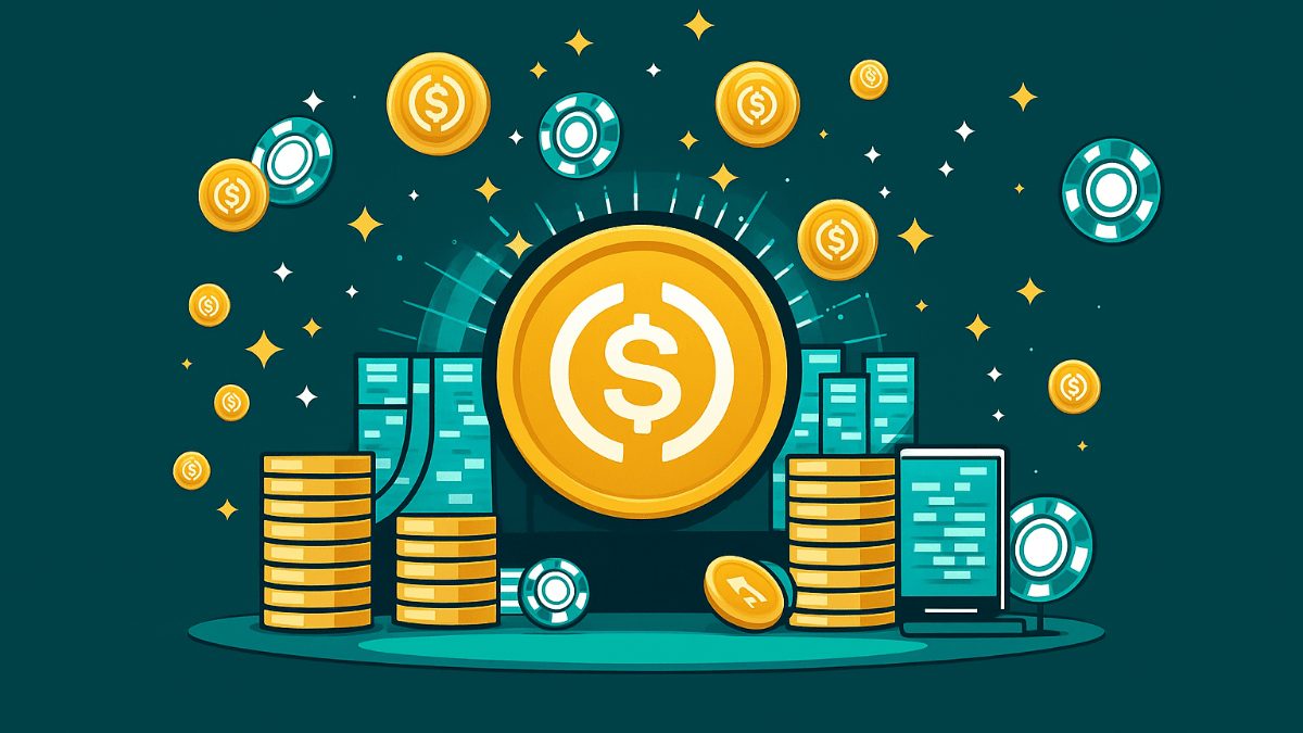 USD Coin logo with chips for Best USD Coin Casinos