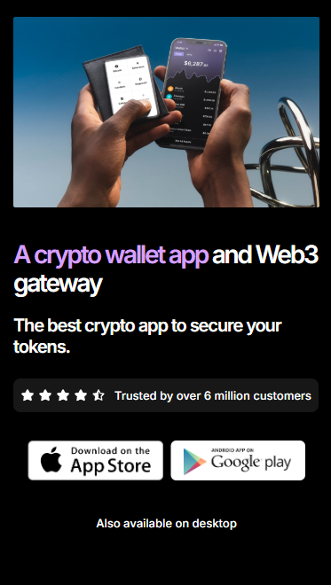 a screenshot of marketing material for the ledger live app, taken from the l edger website