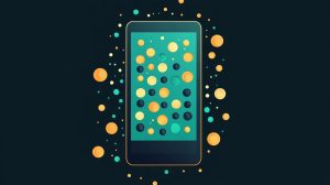 Chaotic plinko style game on a phone screen