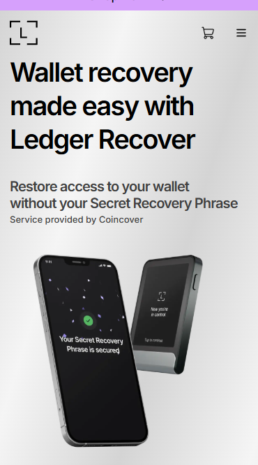 A screenshot of marketing material for ledger recover