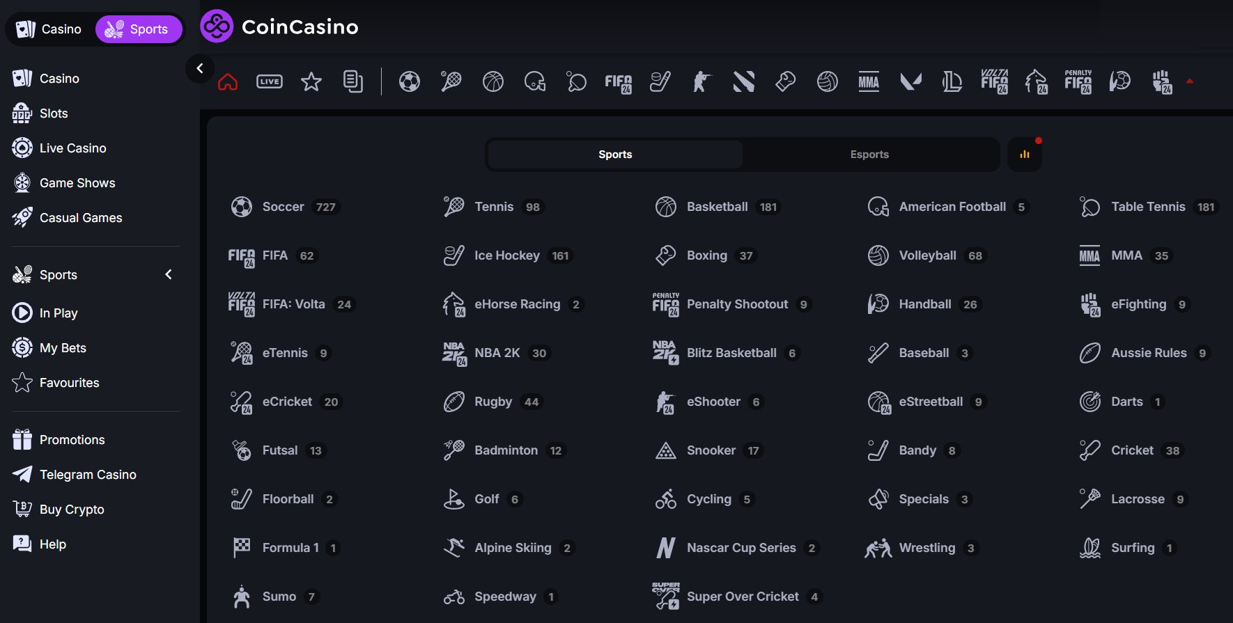 CoinCasino Sportsbook