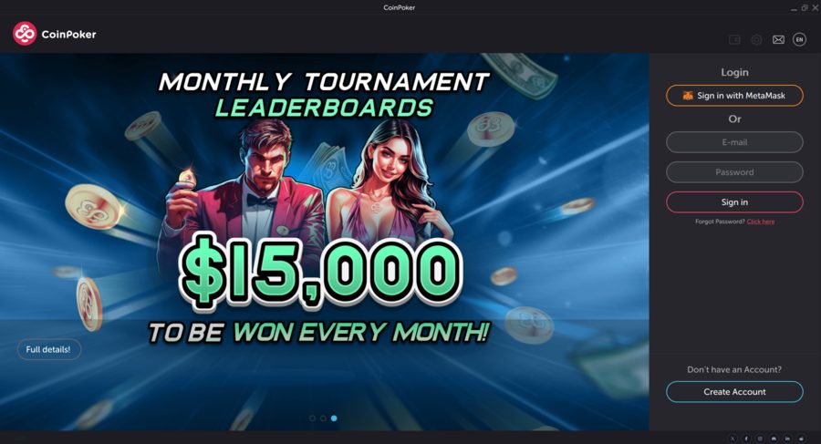 The main CoinPoker client window