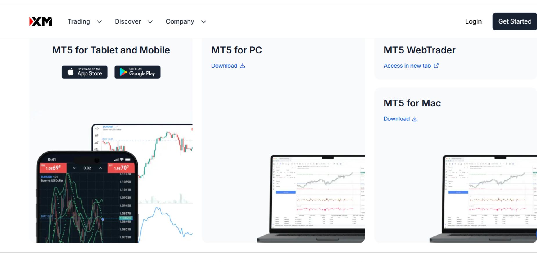 XM UK broker's MT5 offer's screenshot