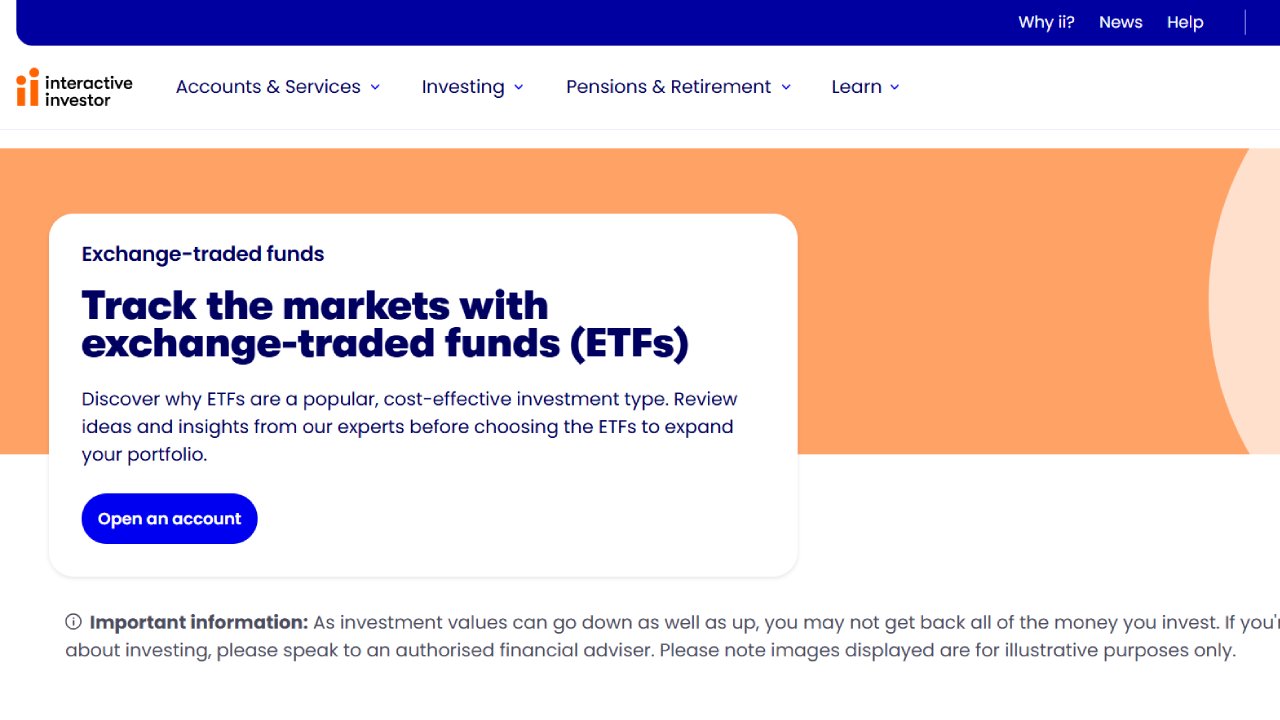 UK ETF broker Interactive Investor's investment offer