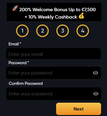 Processus d'inscription à Instant Casino