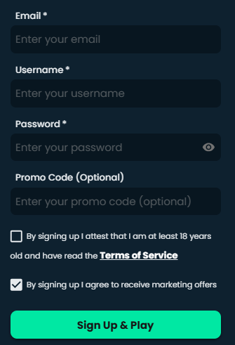 Mega Dice Casino lets you create an account in under 30 seconds.