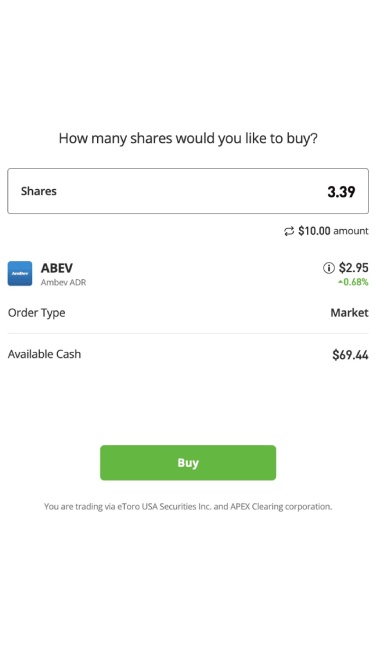 eToro graphic showing how to pay for an ETF