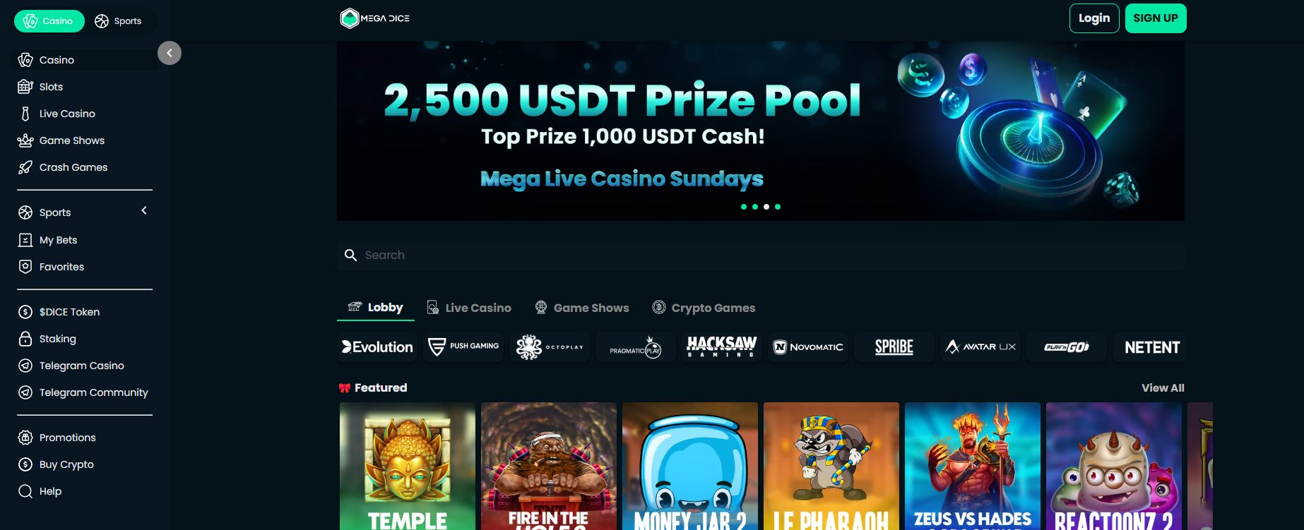Mega Dice Casino offers a native coin with great passive income opportunities.