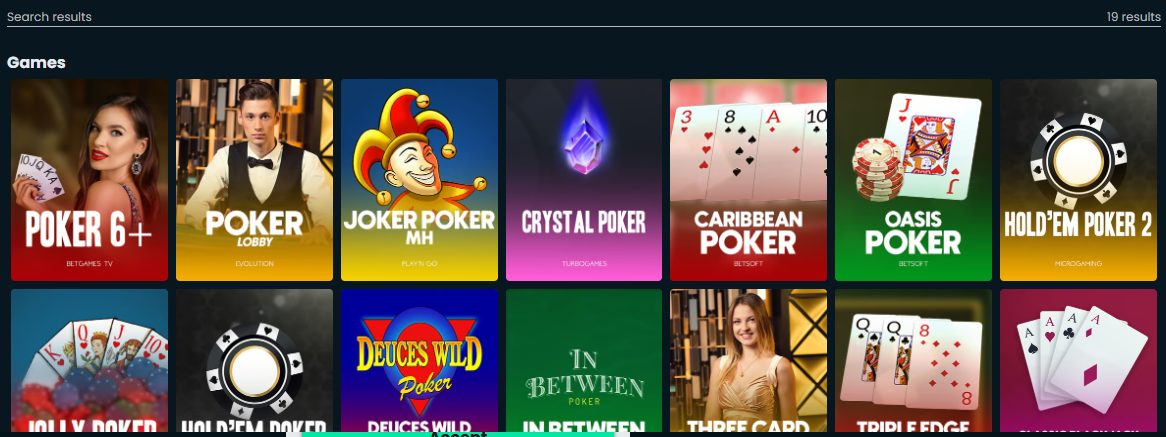 Mega Dice Casino’s table games are the easiest to find through the search engine.