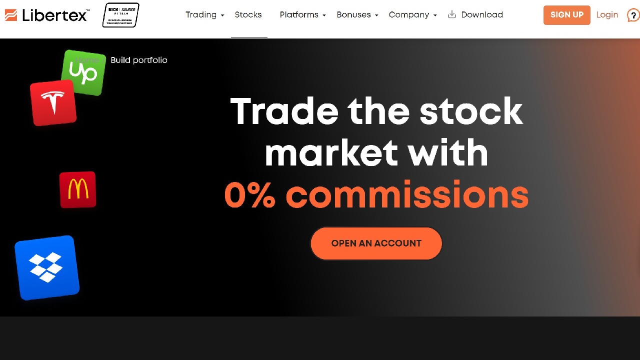 Libertex website screenshot