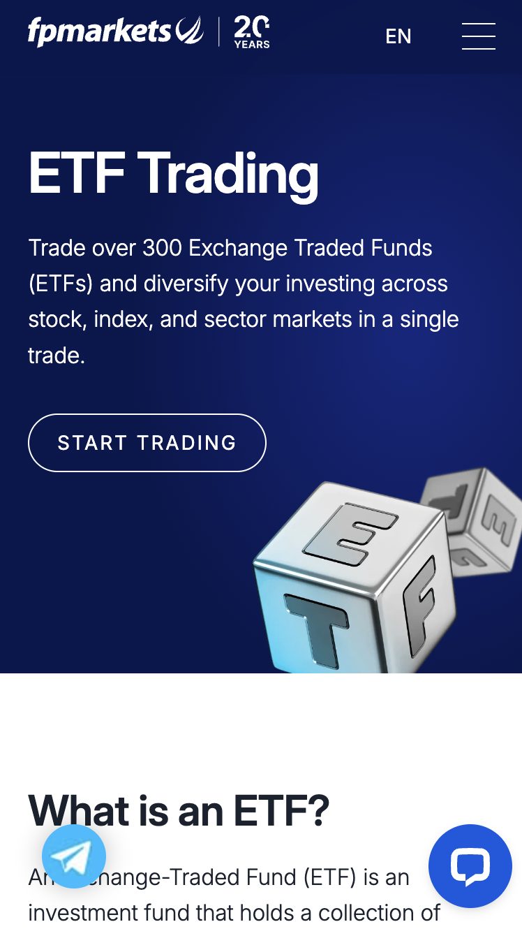 FP Markets ETF platform