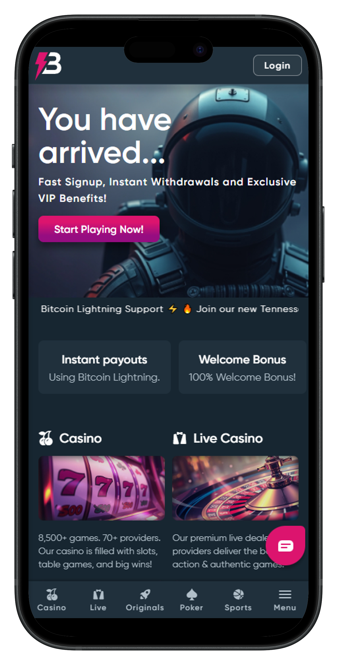 Betplay screen on mobile