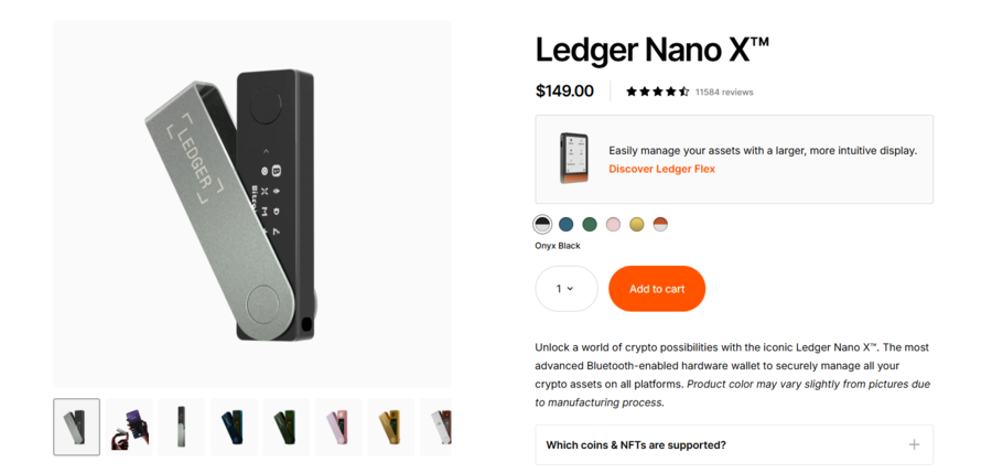 You can get the Ledger Nano X in various colors