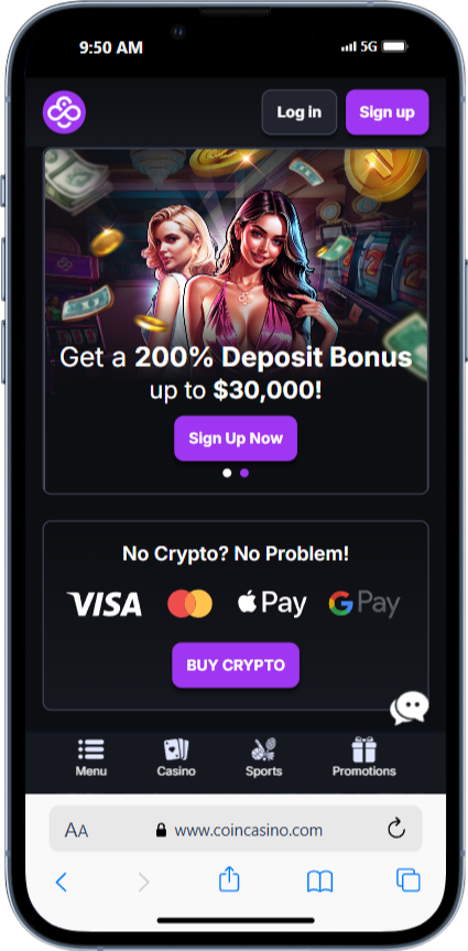 screenshot of coincasino provably fair casino