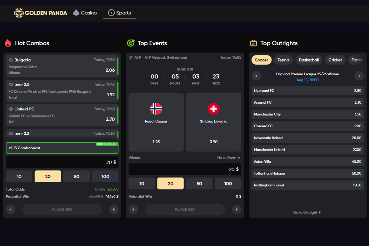 golden panda betting