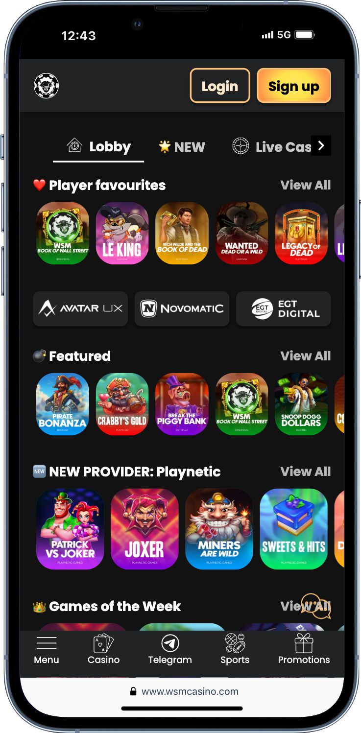 WSM Casino - new online casino in Canada