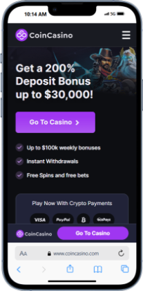 CoinCasino homepage - solana casinos