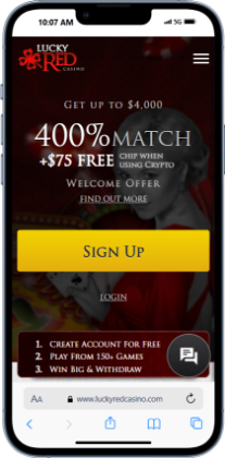 lucky red casino homepage