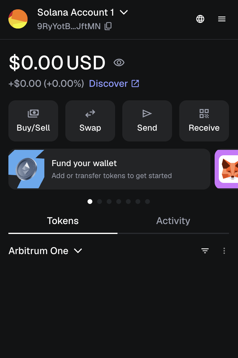 Arbitrum one added to Metamask