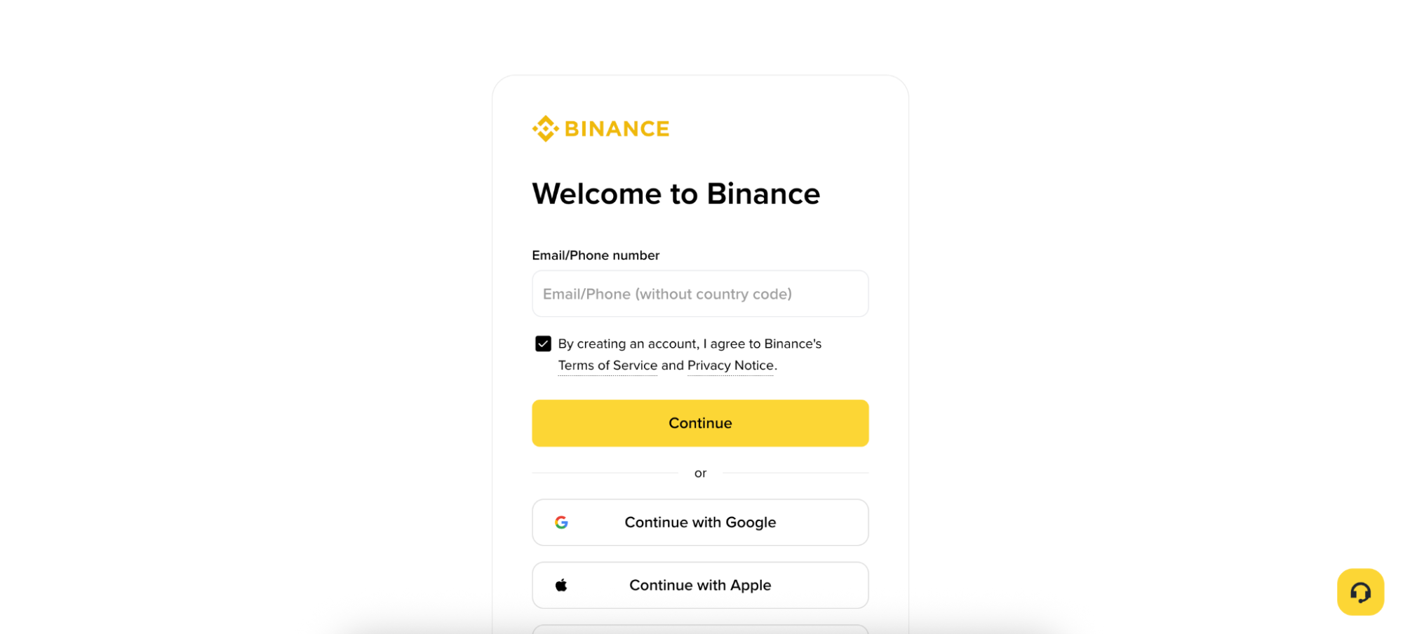 Binance how to open an account