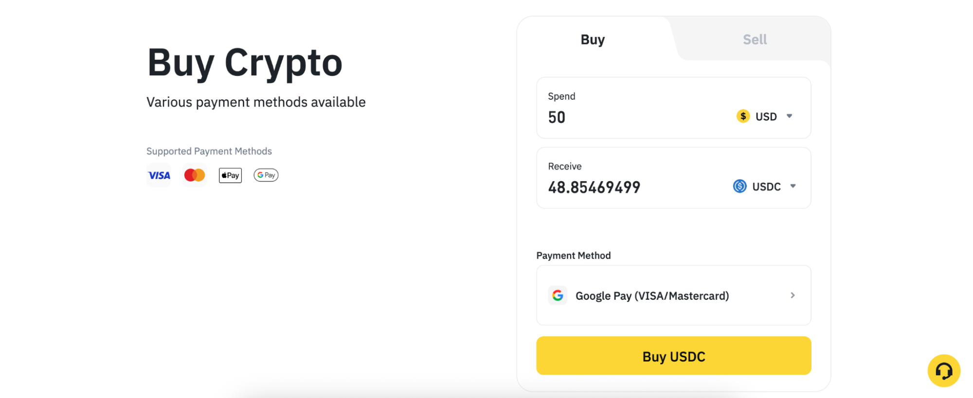 Binance buy crypto with fiat card