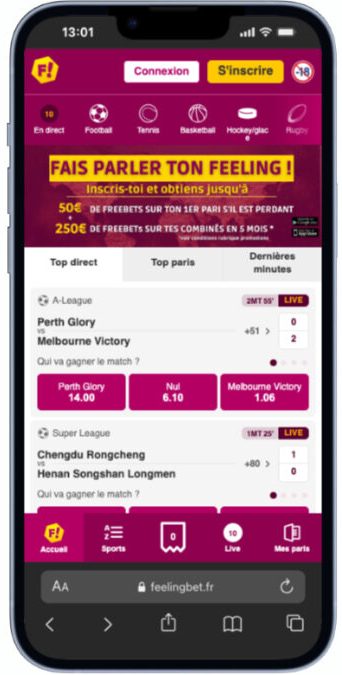 Le casino en ligne meilleur site Feelingbet propose une sélection de jeux sur son app mobile
