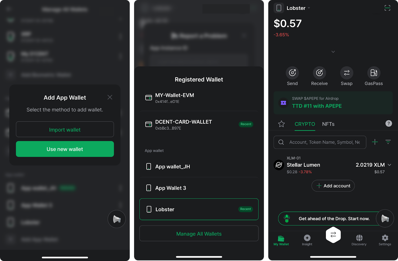 D'CENT Multi-Wallet Support
